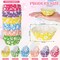600Pcs Colorful Daisy Flower Cupcake Liners Christmas Rainbow Color Cupcake Wrappers Baking Cup Boho Groovy Hippie Party Muffin Liners for Spring Summer Baby Shower Wedding Birthday Party